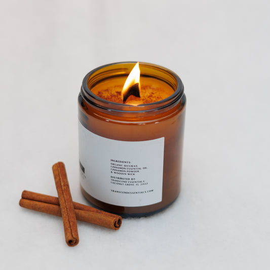 "Cinnamon Cabin" Organic Beeswax Candle